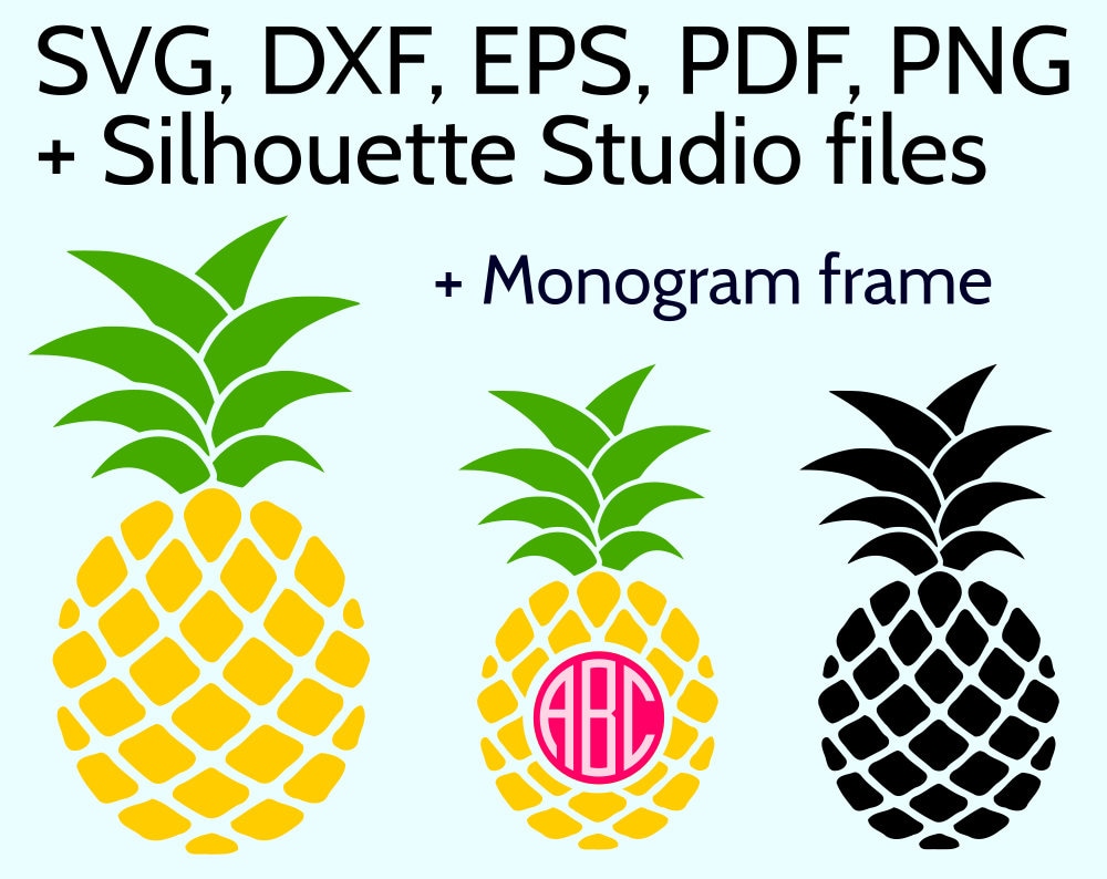 Download Pineapple Svg File For Cricut Silhouette Svg Pineapple Svg Cut File Monogram Frame Tropical Svg Files Pineapple Clipart