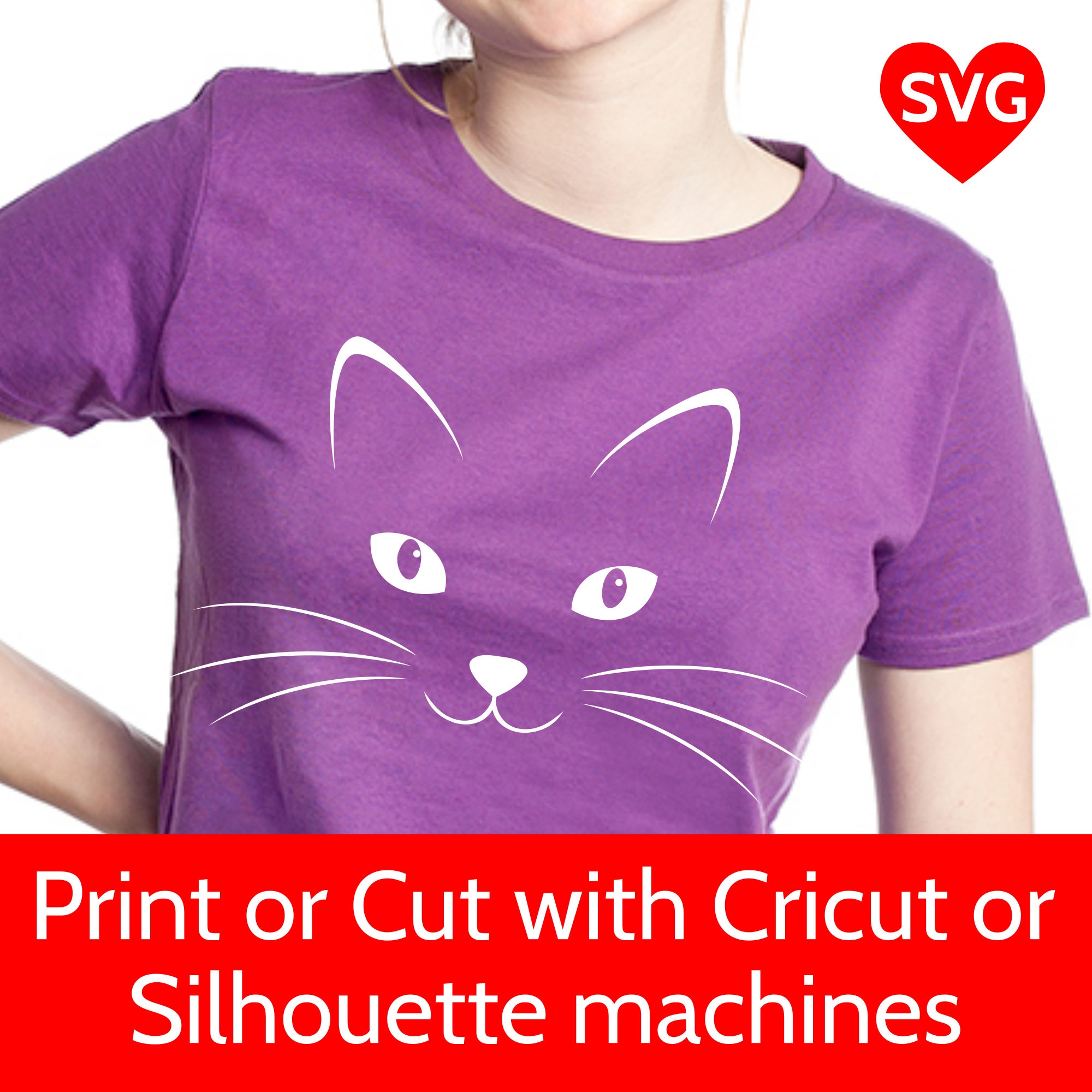 Download Cat Face Svg File For Cricut And Silhouette Cute Kitty Face Svg Cat Svg Files Cat Face Clipart Kitten Svg Files For Silhouette Cat Dxf