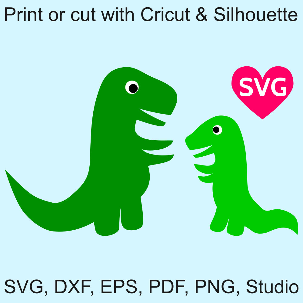 Download Cute Mom And Baby Dinosaur Svg Files For Cricut And Silhouette To Make Dinosaur Cards Invites Shirts And Gifts