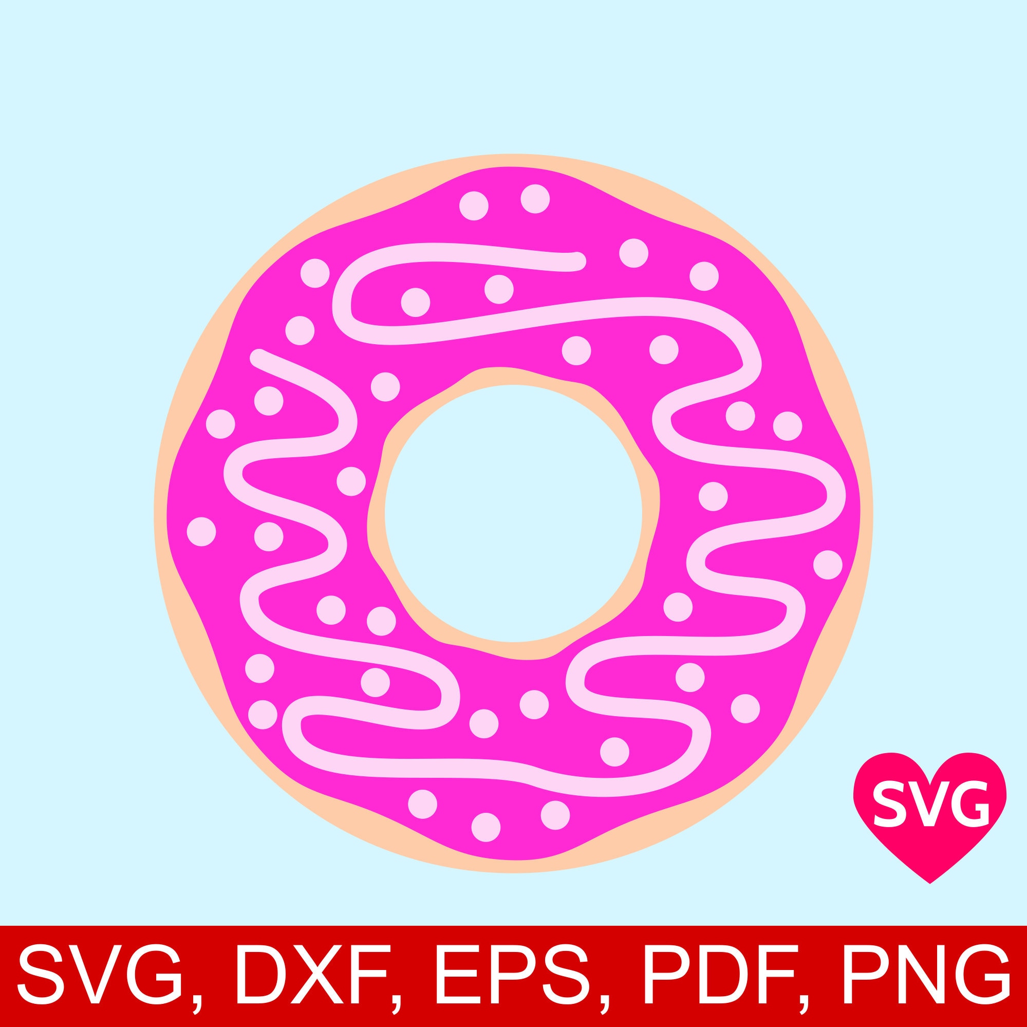Glazed Donut with Sprinkles of Candy SVG file and clip art PDF