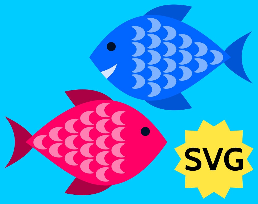 Download Cute and Beautiful SVG Fish with Scales. Fishes SVG files to Print or Cut with Cricut ...