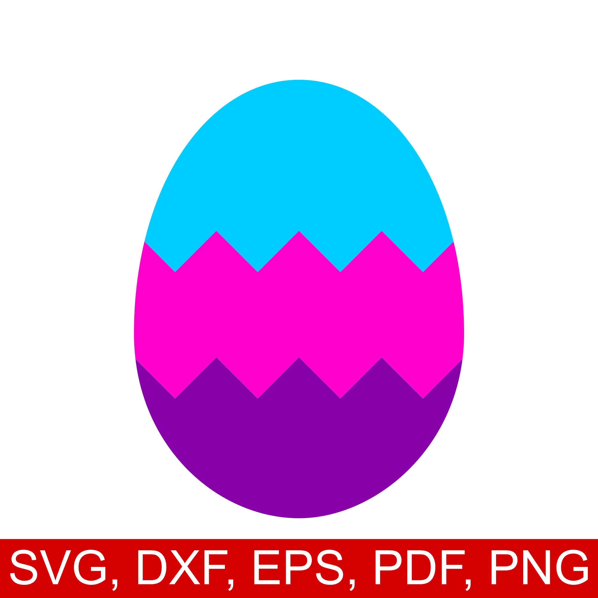 Banded Easter Egg SVG File And Printable Colored Easter Egg With