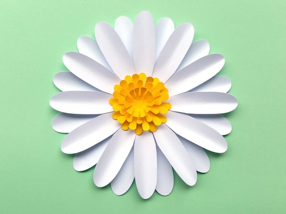 Download Easy DIY Daisy / Gerbera Paper Flower Template SVG and PDF ...