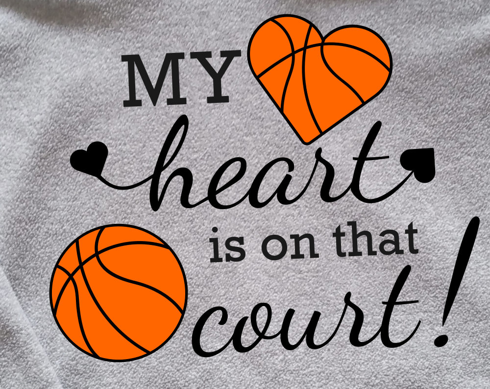Download My Heart Is On That Court Basketball Svg Design To Print Or Cut Svg Basketball Ball And Heart Clipart For People Who Love Basketball