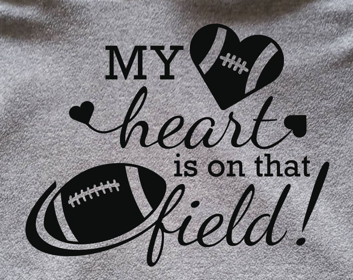 My Heart is on That Field Football SVG Design to Print or Cut - Etsy