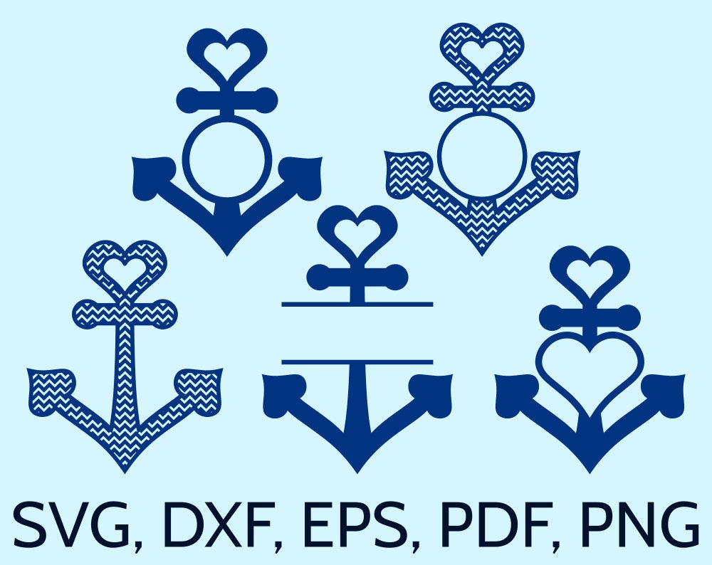 Download Love Anchor SVG File SVG Monogram Frames - Nautical ...