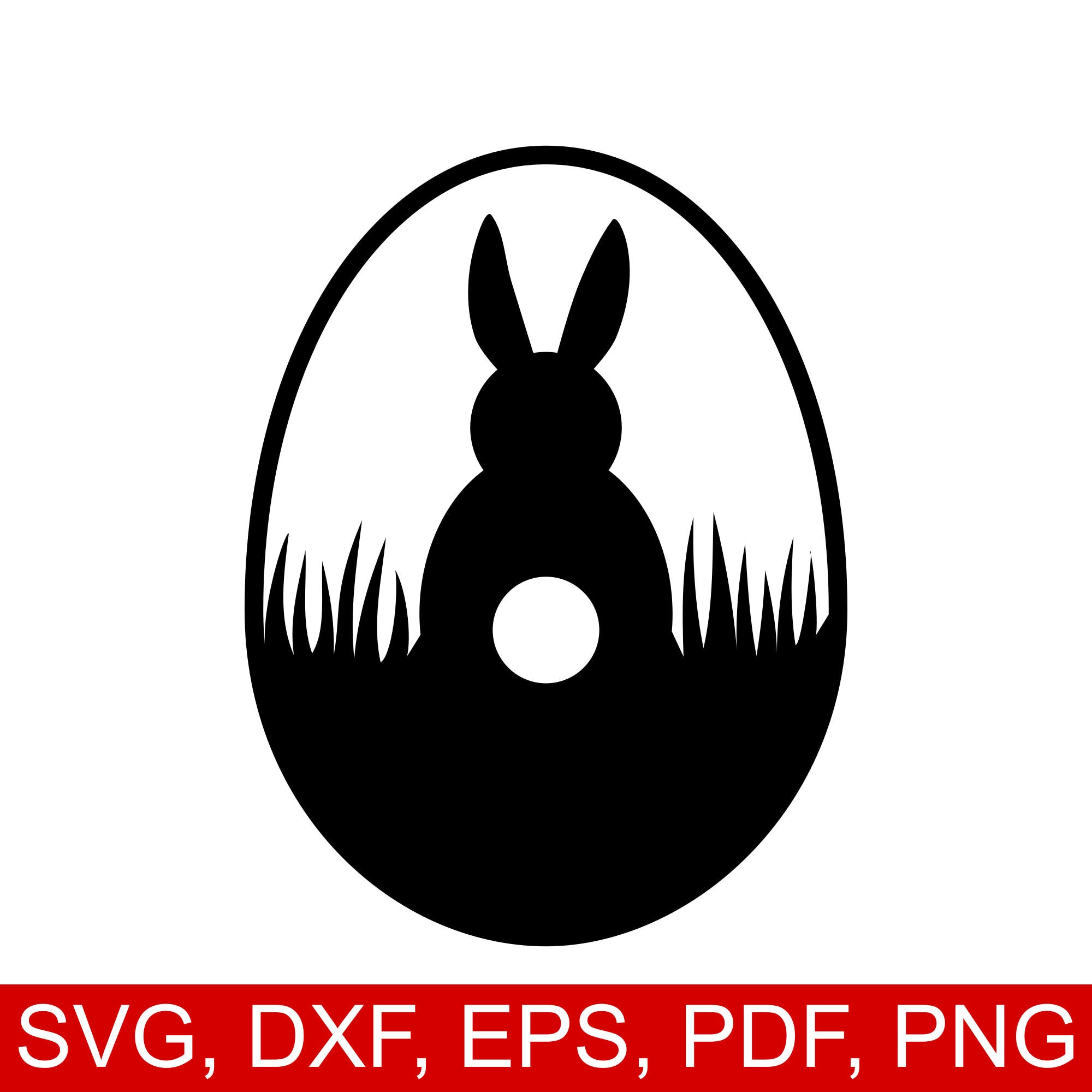 Very Cute Easter Egg SVG design with a Easter Bunny silhouette, to make