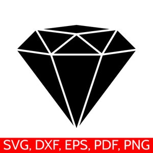Diamond SVG File, Diamond Clipart, Diamond DXF, Diamond Silhouette, Diamond Cricut, Engagement SVG Files, Diamonds Clip art, Black Diamond