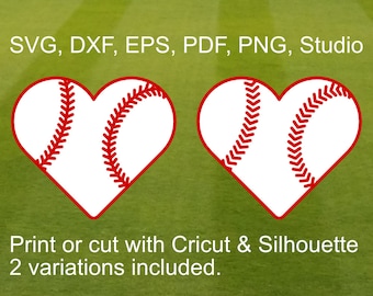 Baseball Heart SVG file for Cricut & Silhouette, Heart shaped Baseball Ball with Laces for Baseball lovers