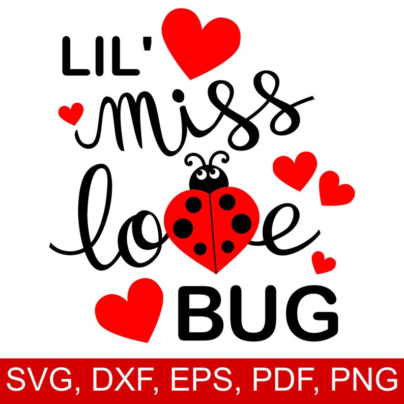 Download Lil' Miss Love Bug SVG Saying for Girls Valentine's | Etsy