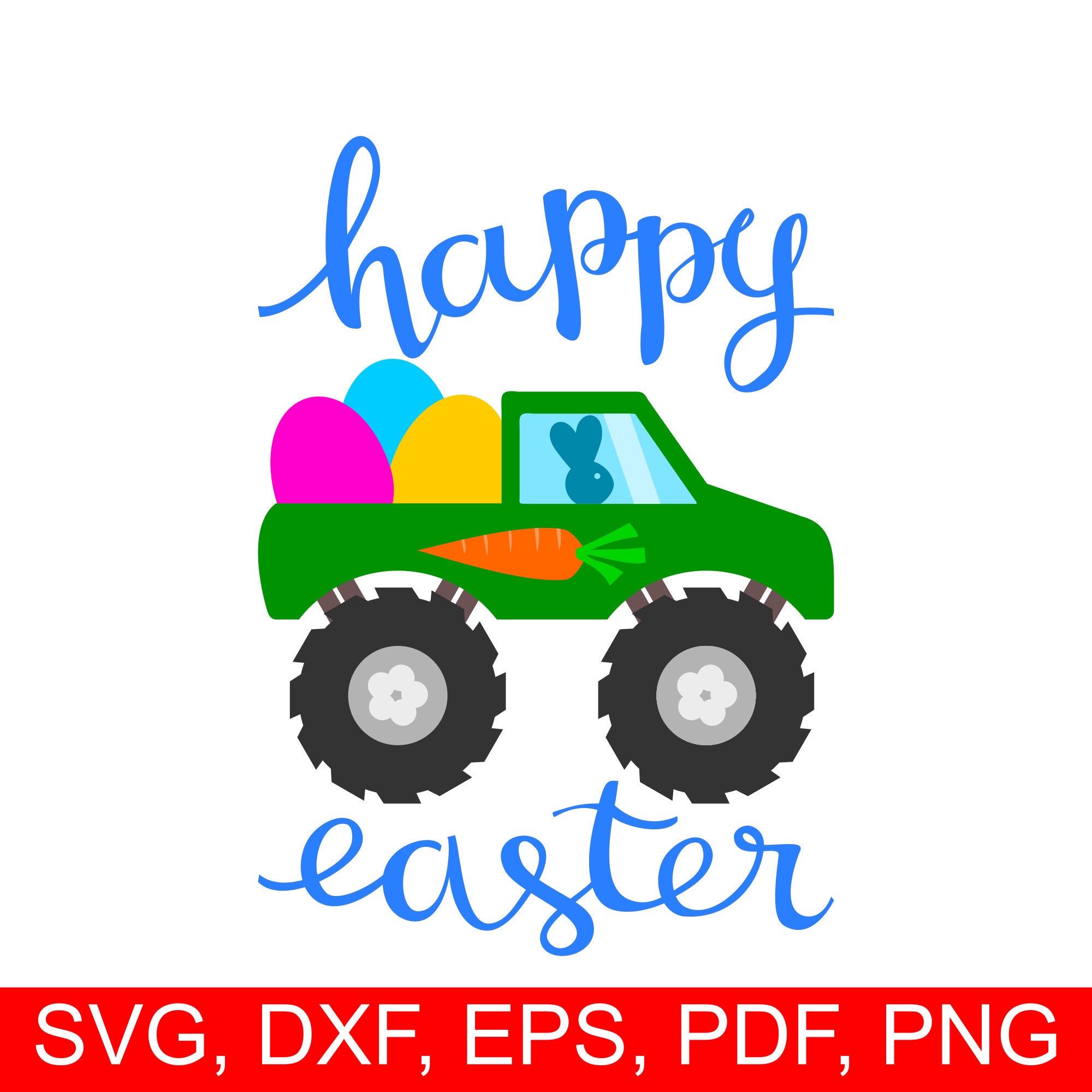 Happy Easter Monster Truck SVG file to make a cute Easter Shirt for Boy