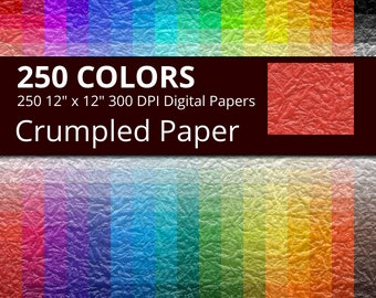 250 Grainy Paper Digital Paper Pack with 250 Colors, Rainbow Colors Grainy Texture Pattern Scrapbooking Paper Download