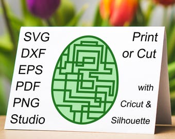 Robot Easter Egg SVG file with a Geometric Electronic Circuit Pattern