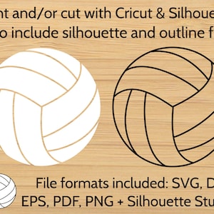 Volleyball Ball SVG Design, Cut file for Cricut & Silhouette, SVG Volley Ball Vector Clipart, dxf, eps, png, pdf files image 2