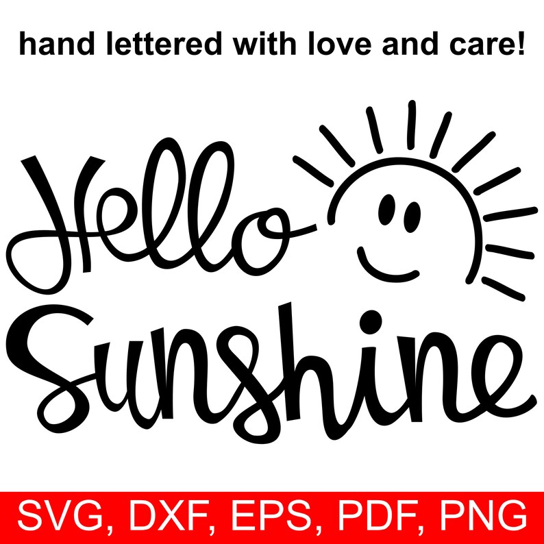 Download Hello Sunshine SVG File for Cricut Hello Sun SVG Hello | Etsy