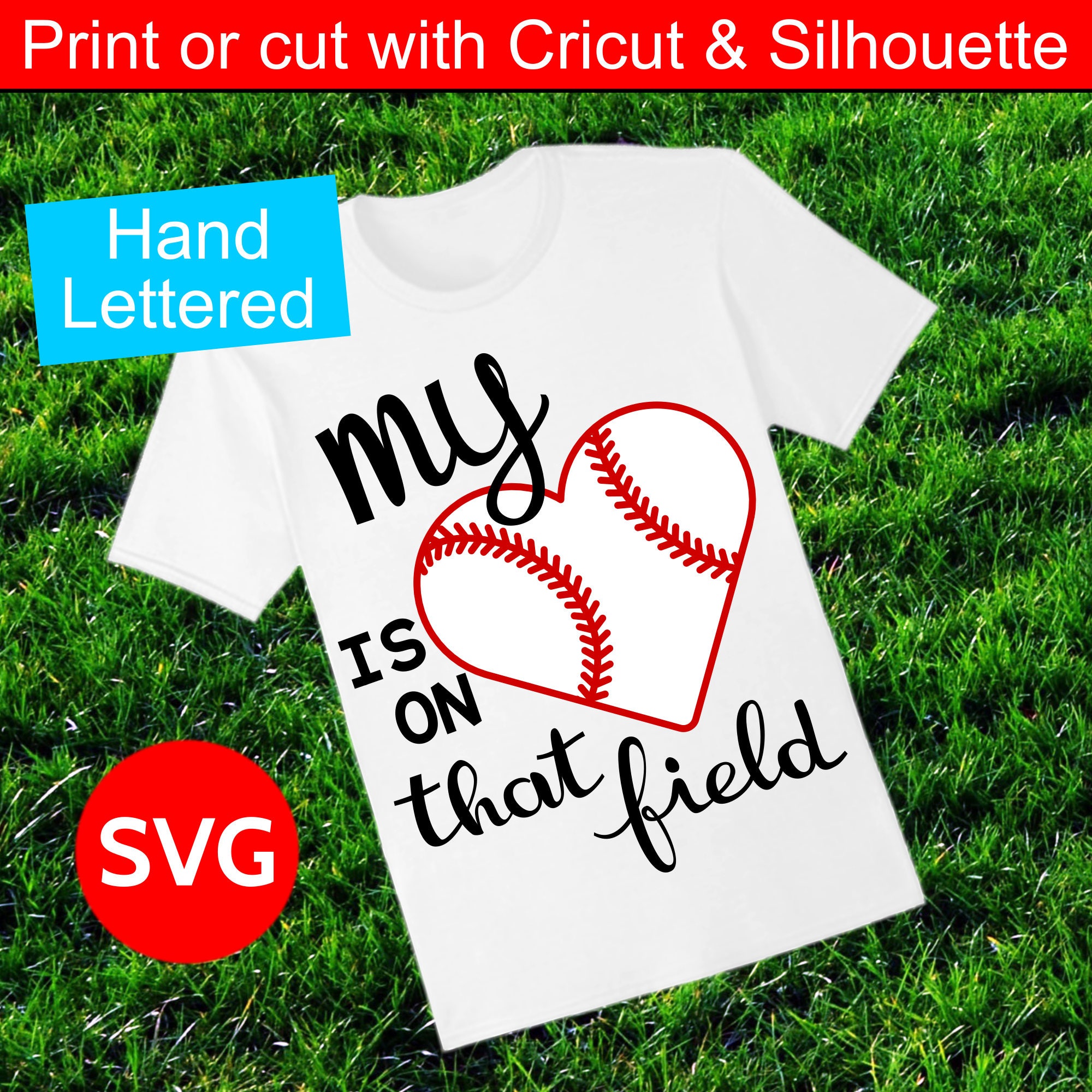 cricut svg digital downloads silhouette svg My heart is on that field SVG C...