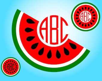 Watermelon Monogram Frames SVG files for Cricut and Silhouette