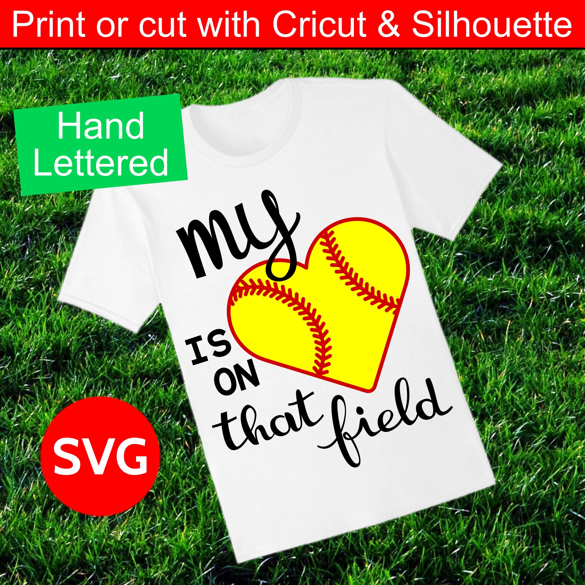 Download Softball SVG file, My Heart Is On That Field SVG design to ...