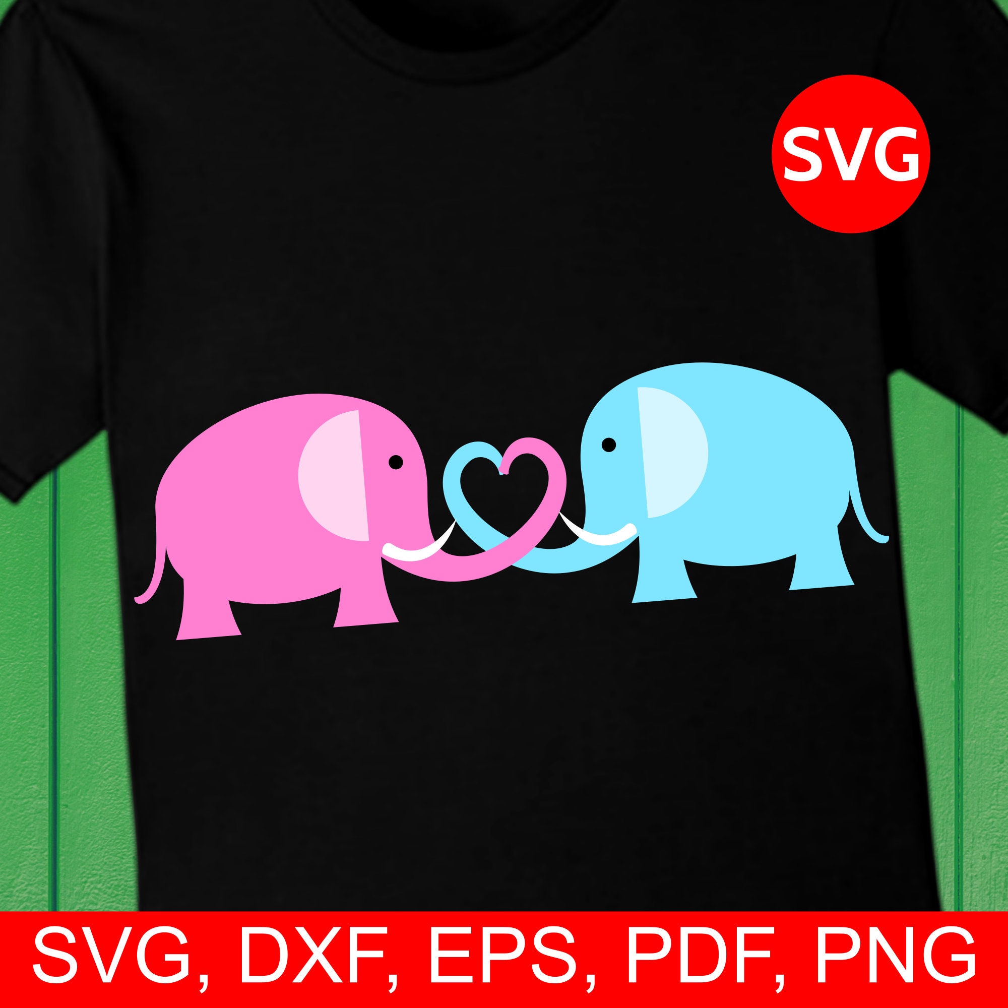 Download A Lovely Elephant Couple Making A Heart With Their Trunks Love Elephant Svg File For Cricut And Silhouette