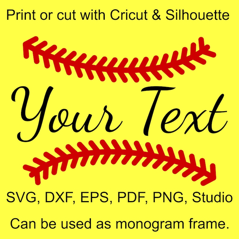 Download Softball Stitches Svg Files Softball Laces Svg File For Cricut Softball Stich Svg Softball Split Monogram Frame Svg Files For Silhouette Clip Art Art Collectibles