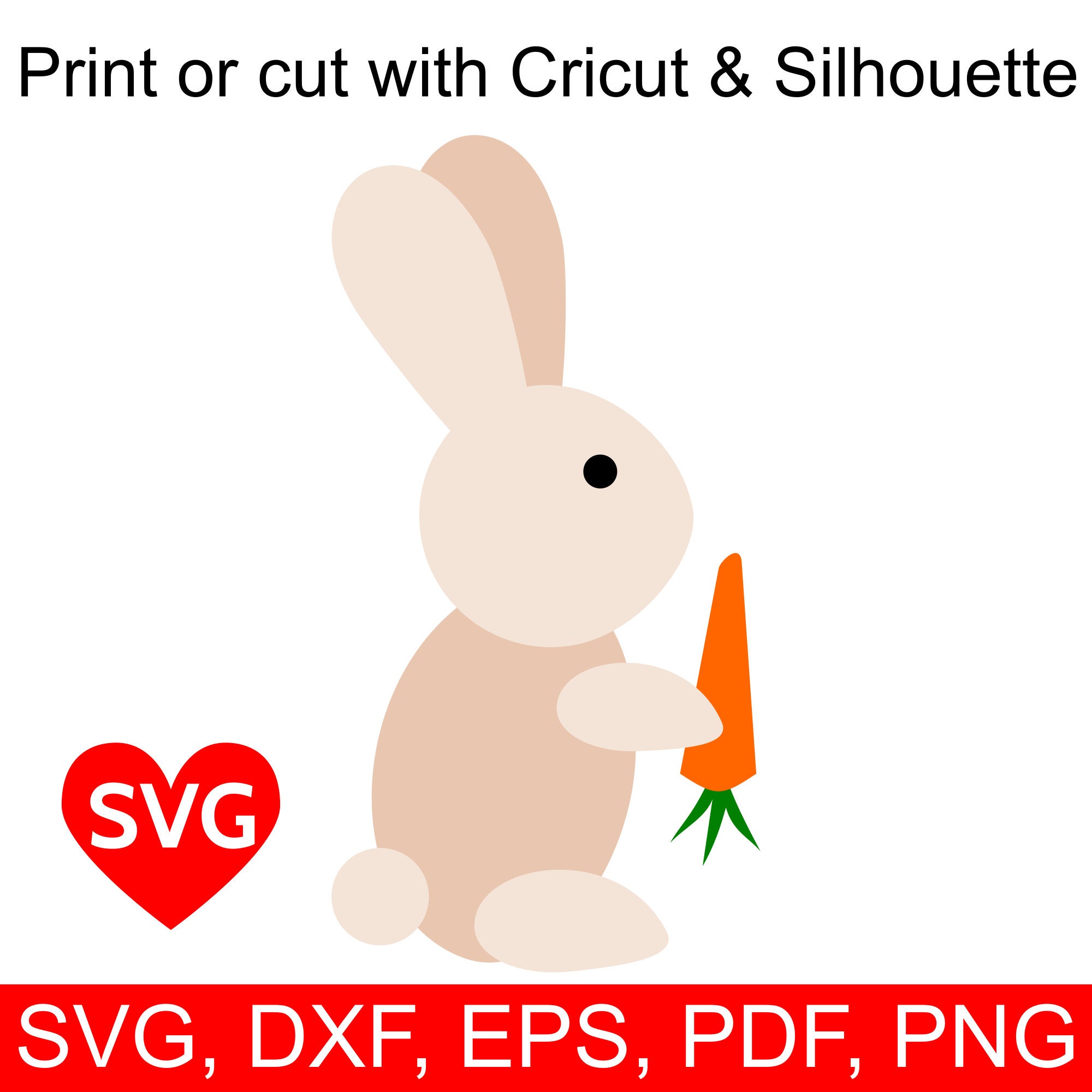 Download A very cute Easter Bunny SVG file with a cute rabbit ...