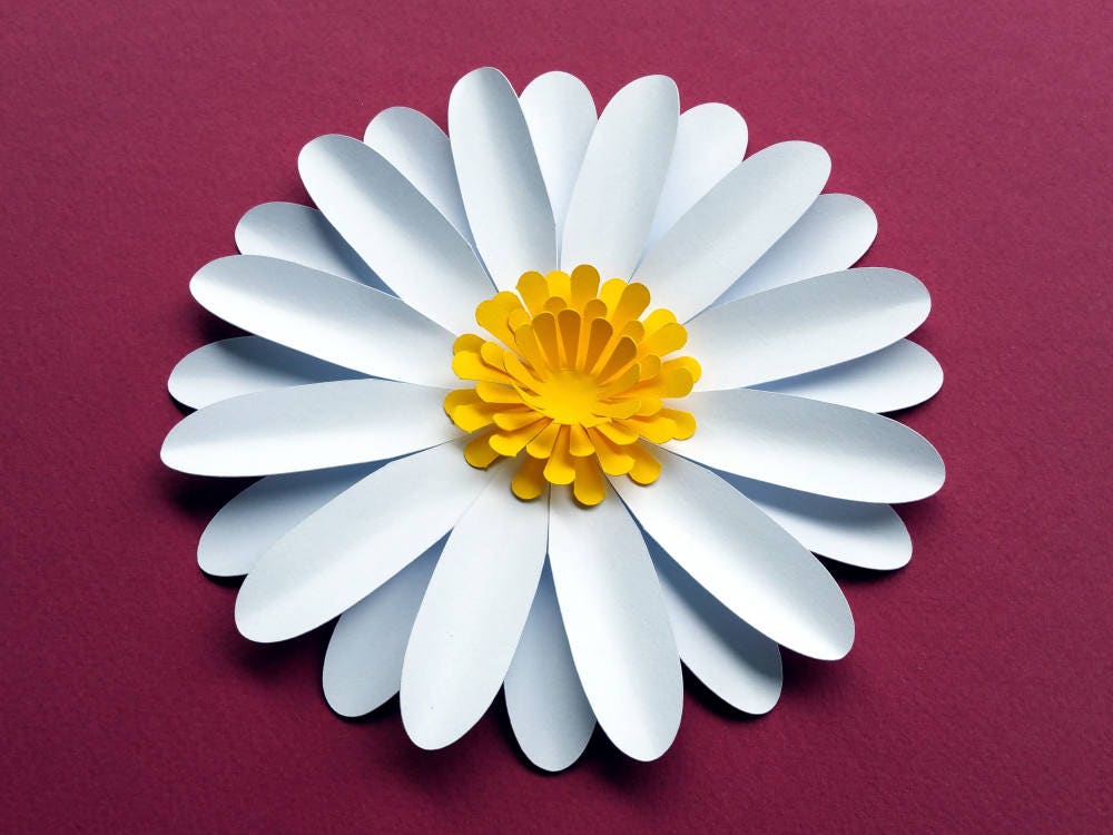 Download Easy Diy Daisy Gerbera Paper Flower Template Svg And Pdf To Cut With A Cricut Or Silhouette Or Print And Handcut Daisies Digital Tutorial