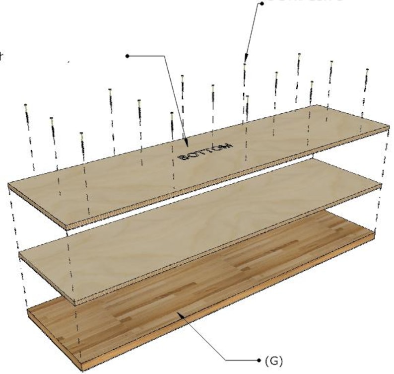 Exploded View Shelf Woodworking Workbench Plans - Etsy