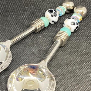 Serving spoon set, salsa spoon, appetizer spoon, beaded spoon