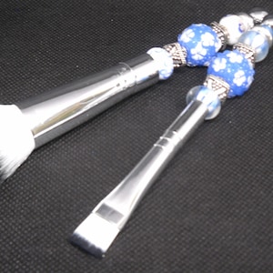 Beaded makeup brush set, cosmetic brushes