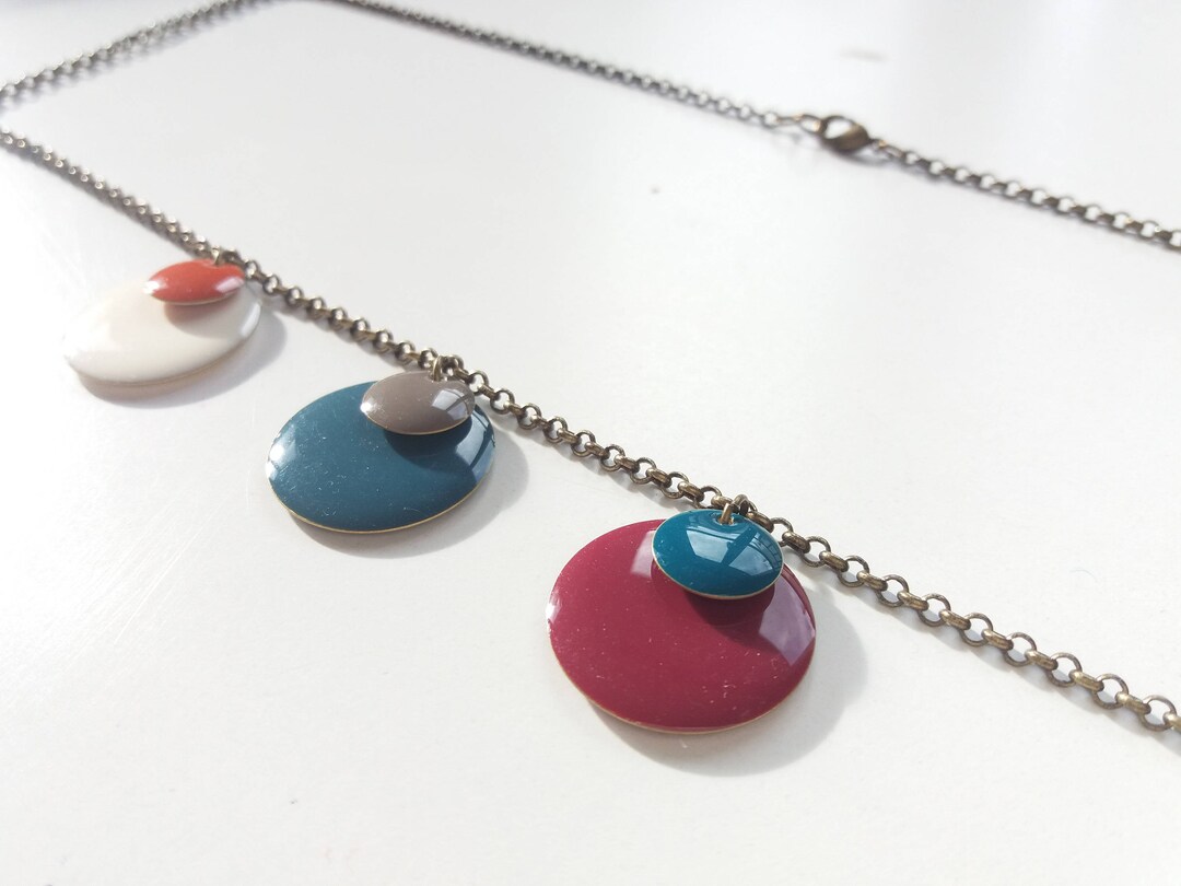 Enamel Bead Necklace Etsy