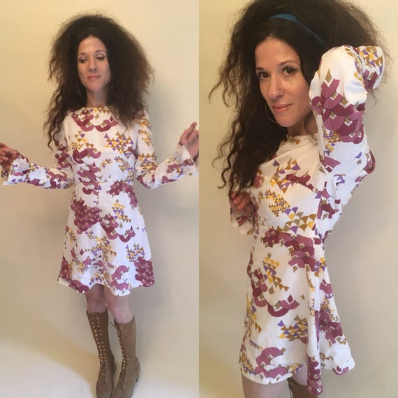 1960s Vintage Mini Dress // GoGo// Mod//Small//Med