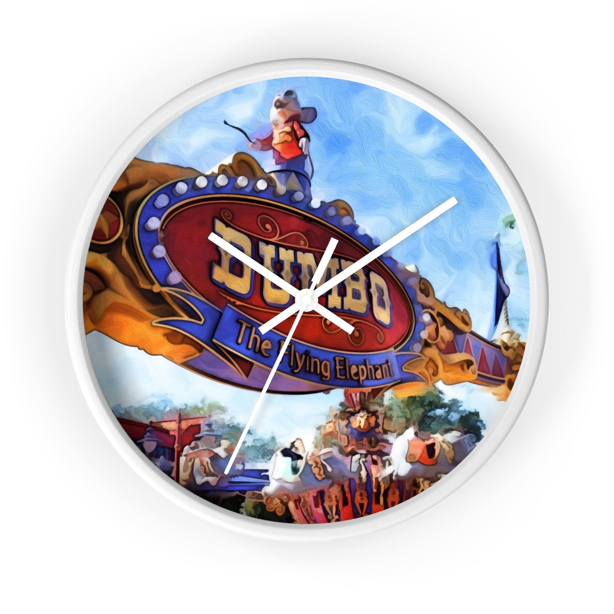 Wall Clock Painting of Disneyland Resort Dumbo the Flying Elephant Ride ...