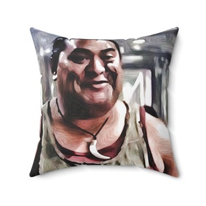 Spun Polyester Square Pillow ~50 first dates movie Characters tattoo Face