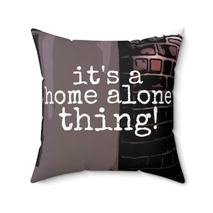 Spun Polyester Square Pillow Painting of ~Home Alone Movie Quote ~Little Nero&#39;s Pizza~ delivery boy