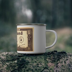 Enamel Camping Mug Painting of Disneyland Resort Vintage Disney Dollars Mickey Mouse image 4