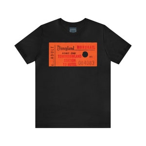 Unisex Jersey Short Sleeve Tee Painting of Disneyland Resort vintage ticket stub - MonoRail