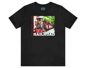 Unisex Jersey Short Sleeve Tee Painting of DISNEYLAND Resort RAILROAD Train Ride
