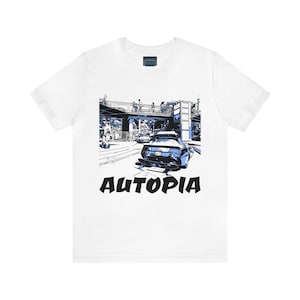 Unisex Jersey Short Sleeve Tee Painting of Disneyland Resort AUTOPIA ride