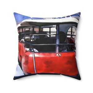 Spun Polyester Square Pillow Painting of Disneyland Resort retro ~People Mover~ Ride
