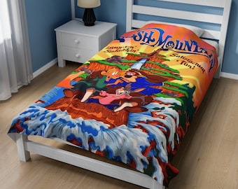 Velveteen Plush Blanket painting of Disneyland Resort ~ Splash Mountain Ride Vintage Poster