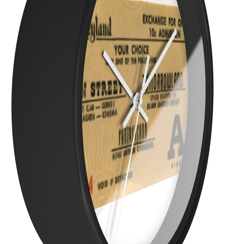 Ticket Clock Wall Clock Painting of Disneyland Resort Vintage Ticket Stub - Etsy
