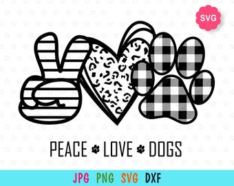 Download Peace Love Paw Svg Etsy