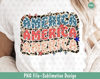 Amerika Png Sublimatie, 4 juli Png, Patriottisch shirt Png, Amerika Leopard Png, Onafhankelijkheidsdag Png, Sublimatie ontwerp Png