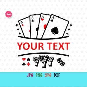 Karty do gry Svg dla cricut, koszulka Las Vegas Svg, Casino split Svg, Jackpot vibes Svg, gry kasynowe Svg