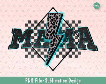 Rocker Mama png, Leopardblixtar png, Sommarmamma png, Flickans sublimering png, Vintage mamma png, Födelsedagsmamma png