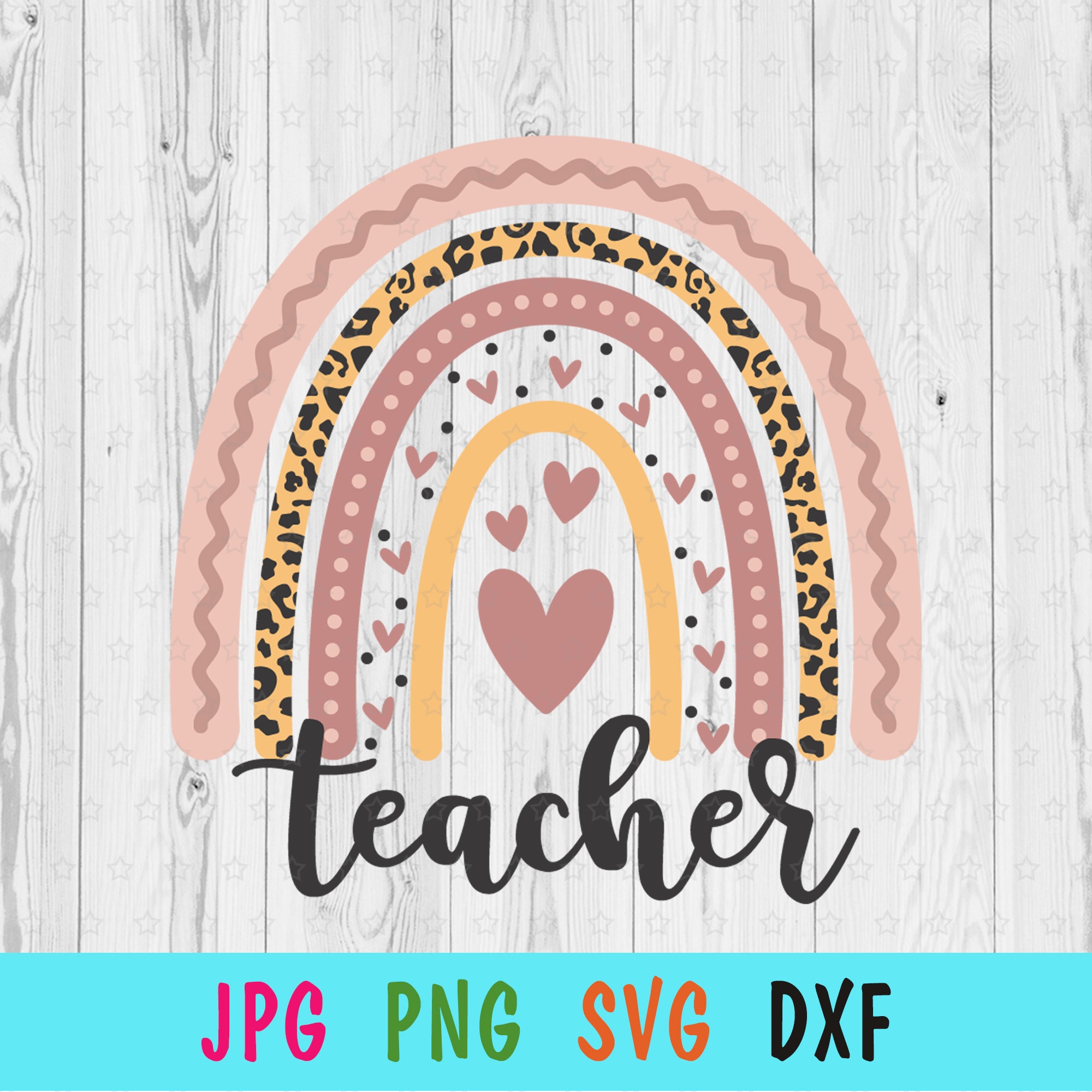 Download Boho Rainbow Teacher SVG for cricut Back to school print for | Etsy