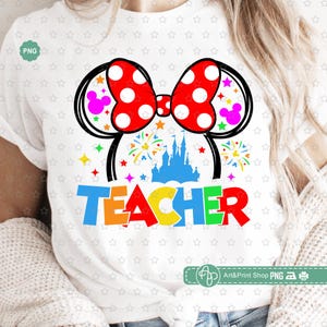 Mouse Girl Teacher Png, Enseñar amor inspirar Png, Vida de maestro Png, Regreso a la escuela Png, Orejas de ratón Png, Camisa de maestro Png