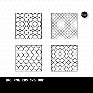 Marokkaanse stencil patroon SVG voor cricut, Quatrefoil achtergrond afdrukken voor cadeaubon, stencil ambachtelijke patroon SVG, Quatrefoil SVG