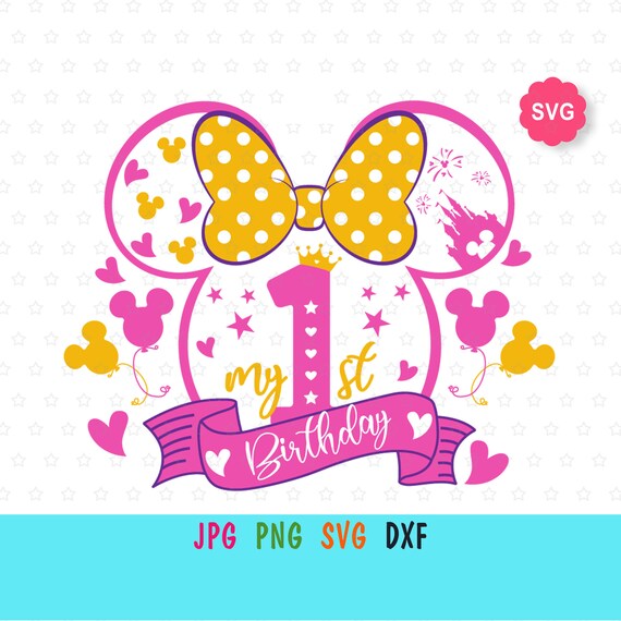Minnie 1st Birthday SVG for cricut Disney first birthday | Etsy