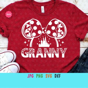 Mouse Grandma Leopard Svg para cricut, Cumpleaños abuela impresión para camiseta, Viaje familiar Svg, Orejas de ratón Svg, Mejor abuela jamás Svg